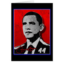 Barack Obama Red Portrait Card