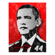 Barack Obama Red Portrait Postcard