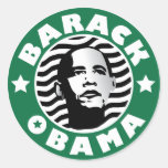 Barack Obama Star Caffeine Round Sticker