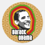 Barack Obama Throwback Round Stickers