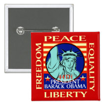 BARACK OBAMA WINS! - - Customised - Customised Pinback Button