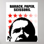 BARACK PAPER SCISSORS POSTER