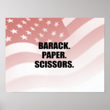 BARACK. PAPER. SCISSORS POSTER