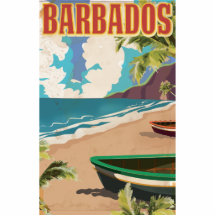 Barbados travel poster photo cutouts