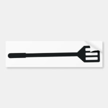 barbecue cutlery icon bumper sticker