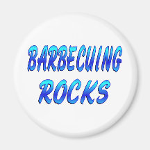 BARBECUING ROCKS REFRIGERATOR MAGNETS