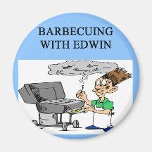 barbecuing with edwin refrigerator magnet