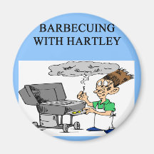 barbecuing with hartley fridge magnets