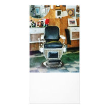 Barber Chair Front View Personalized Photo Card