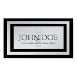 Barber Pole Hair Stylist Black Borders Platinum Business Card Template