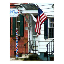 Barber Shop Entrance Postcard