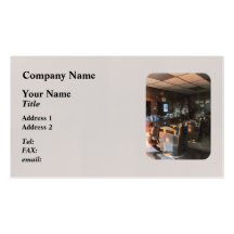 Barber Shop With Sun Streaming Through Window Business Card Template