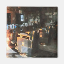 Barber Shop With Sun Streaming Through Window Fridge Magnets