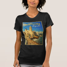 Barcelona Spain Vintage Travel T Shirt