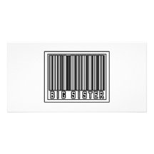 Barcode Big Sister Personalised Photo Card