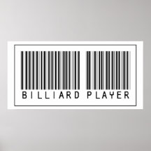 Barcode Billiard Player Poster