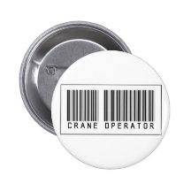 Barcode Crane Operator Pinback Buttons