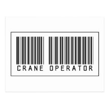 Barcode Crane Operator Postcards