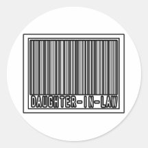 Barcode Daughter-In-Law Round Sticker