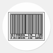 Barcode Father-In-Law Round Stickers