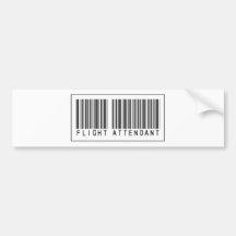 Barcode Flight Attendant Bumper Stickers