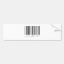 Barcode - Handle With Care Bumper Sticker