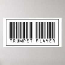 Barcode Trumpet Player Poster