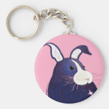 BargasArtworks Big Blue Bunny Keychain