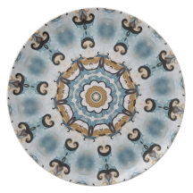 Baroque blue and yellow no. 23 party plates