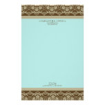 Baroque Damask Designer Stationery :: aqua