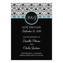 Baroque Elegance (Aqua) Save Date Announcement