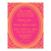 Baroque Fluorescent / Neon Wedding Invitations