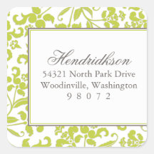 Baroque Frame Square Address Label Square Sticker