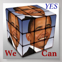 Barrack Obama Cube, YES We  Can Poster