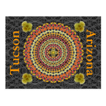 Barrel Cactus Mandala 2 as a Postcard