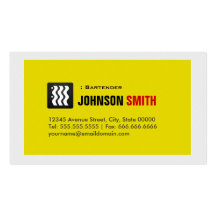 Bartender - Urban Yellow White Business Cards