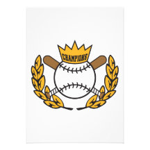 baseball champions logo design personalised invitation