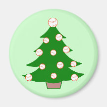Baseball Christmas Tree Refrigerator Magnet