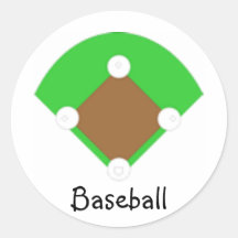 Baseball Diamond Round Sticker