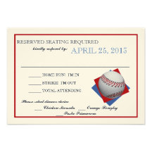 Baseball Felt Paper Reply Personalized Invites