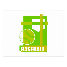 Baseball  green postcard