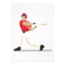 baseball hitter swinging vector graphic custom invite