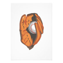 baseball in mitt vector graphic personalized invitation