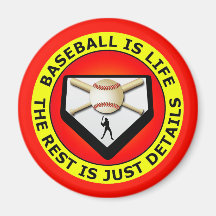BASEBALL IS LIFE FRIDGE MAGNETS