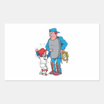 baseball kid arguing with the umpire rectangular sticker