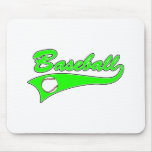 Baseball Logo Lime Green Mouse Pads