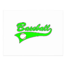 Baseball Logo Lime Green Postcard