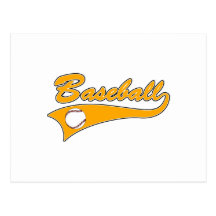 Baseball Logo Orange Postcard