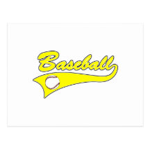 Baseball Logo Yellow Postcards