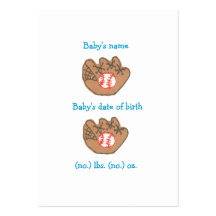 Baseball mini birth announcement business card templates